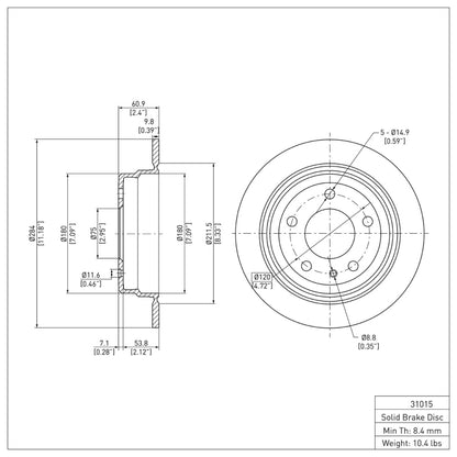 DFC 82-89 BMW 633CSi Rear Brake Rotor