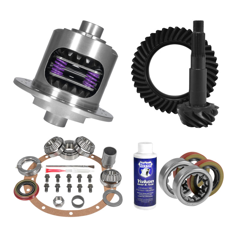 Yukon Gear & Axle Yukon Gear 8.2in GM 3.08 Rear Ring & Pinion Install Kit 28 Spline Positraction 2.25in Axle Bearings