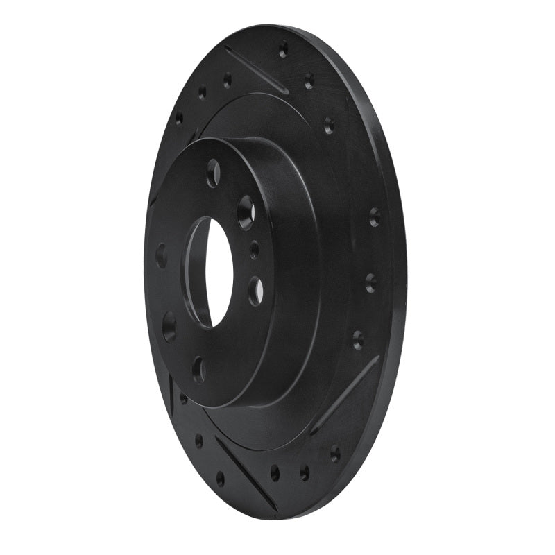 R1 Concepts R1 1990-2003 Ford Escort Rear Right Drilled & Slotted Black Brake Rotor