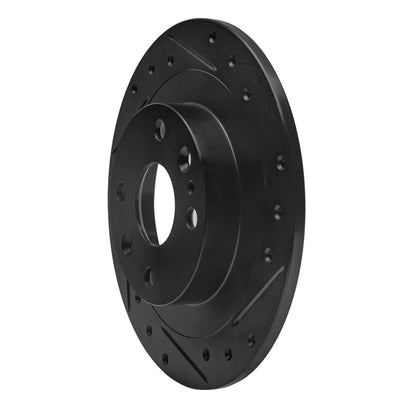 R1 Concepts R1 1990-2003 Ford Escort Rear Right Drilled & Slotted Black Brake Rotor