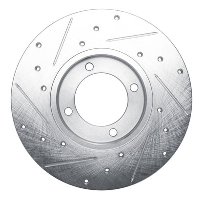 R1 Concepts R1 79-81 Toyota Celica Front Right Drilled & Slotted Silver Brake Rotor