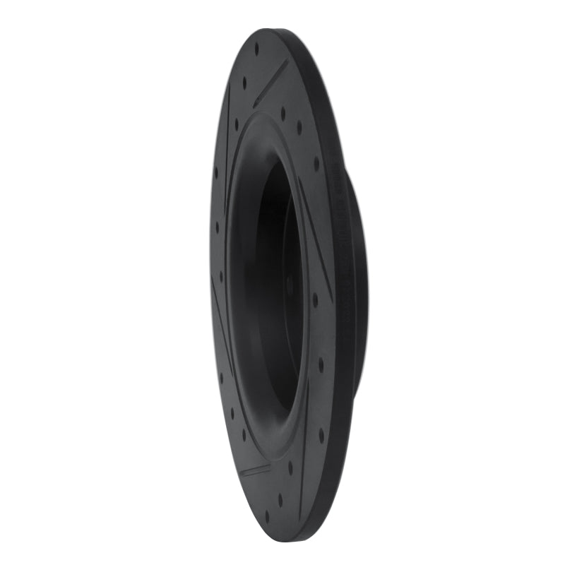 R1 Concepts R1 17-20 Honda Civic Sedan Rear Right Drilled & Slotted Black Brake Rotor