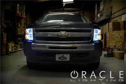 ORACLE Lighting Oracle 07-13 Chevrolet Silverado LED Round Style Headlight Halo Kit - Blue