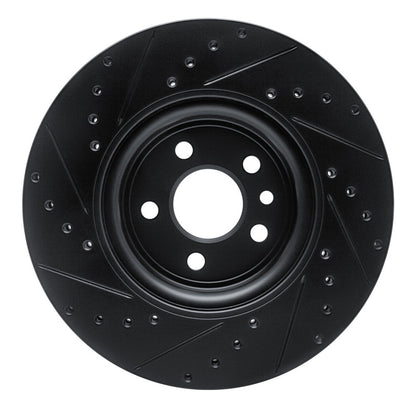 R1 Concepts R1 17-19 Jaguar F-Pace Front Right Drilled & Slotted Black Brake Rotor
