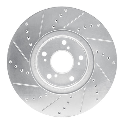 R1 Concepts R1 04-08 Acura TL Front Right Drilled & Slotted Silver Brake Rotor