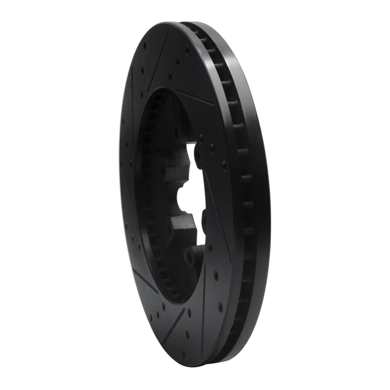 R1 Concepts R1 09-12 Chevrolet Colorado Front Right Drilled & Slotted Black Brake Rotor
