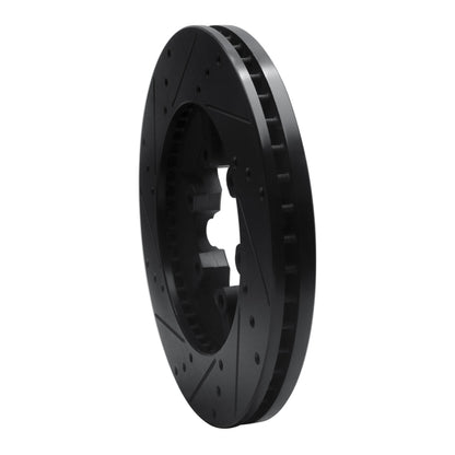 R1 Concepts R1 09-12 Chevrolet Colorado Front Right Drilled & Slotted Black Brake Rotor