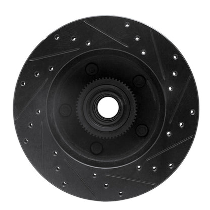 R1 Concepts R1 94-03 Ford E-150 Econoline Front Left Drilled & Slotted Black Brake Rotor