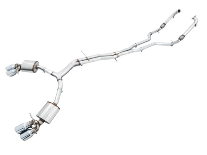 AWE Tuning Audi B9 S5 Sportback Touring Edition Exhaust - Non-Resonated (Silver 102mm Tips)
