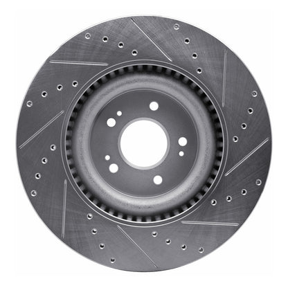 R1 Concepts R1 18-20 Genesis G80 Front Left Drilled & Slotted Silver Brake Rotor
