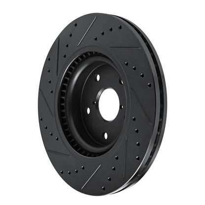 R1 Concepts R1 20-25 Subaru Crosstrek Front Right Drilled & Slotted Black Brake Rotor