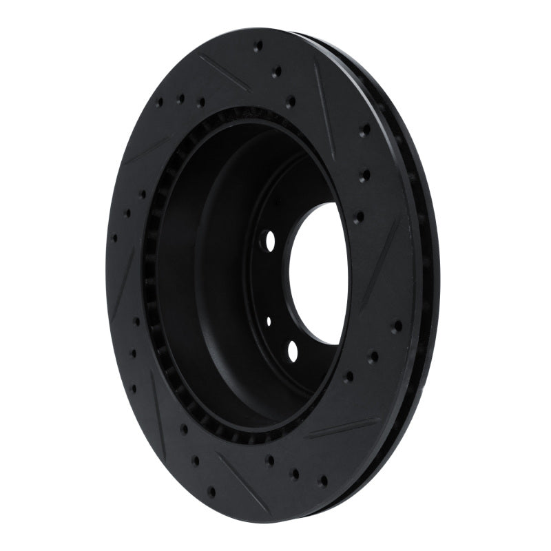 R1 Concepts R1 69-83 Porsche 911 Rear Left Drilled & Slotted Black Brake Rotor