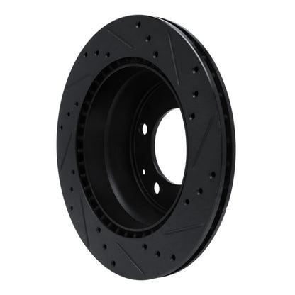 R1 Concepts R1 69-83 Porsche 911 Rear Left Drilled & Slotted Black Brake Rotor