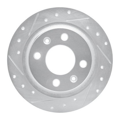 R1 Concepts R1 86-98 Saab 9000 Rear Left Drilled & Slotted Silver Brake Rotor