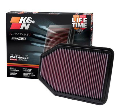 K&N Engineering K&N 07-10 Jeep Wrangler 3.8L V6 Drop In Air Filter