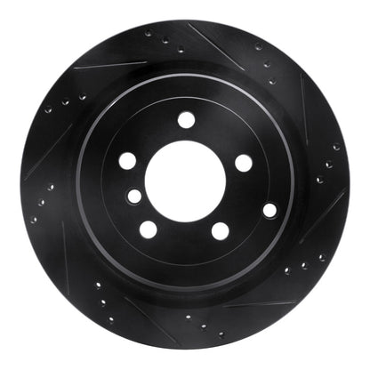R1 Concepts R1 06-12 Land Rover Range Rover Rear Right Drilled & Slotted Black Brake Rotor