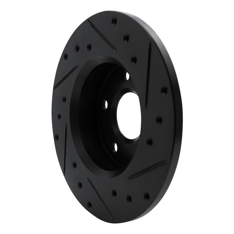 R1 Concepts R1 84-87 Pontiac Fiero Rear Left Drilled & Slotted Black Brake Rotor