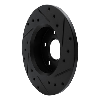 R1 Concepts R1 84-87 Pontiac Fiero Rear Left Drilled & Slotted Black Brake Rotor