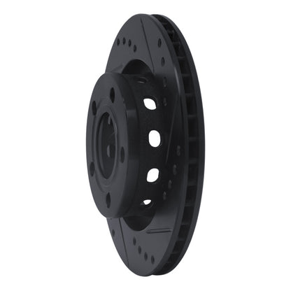 R1 Concepts R1 99-05 Audi A6 Quattro Rear Right Drilled & Slotted Black Brake Rotor