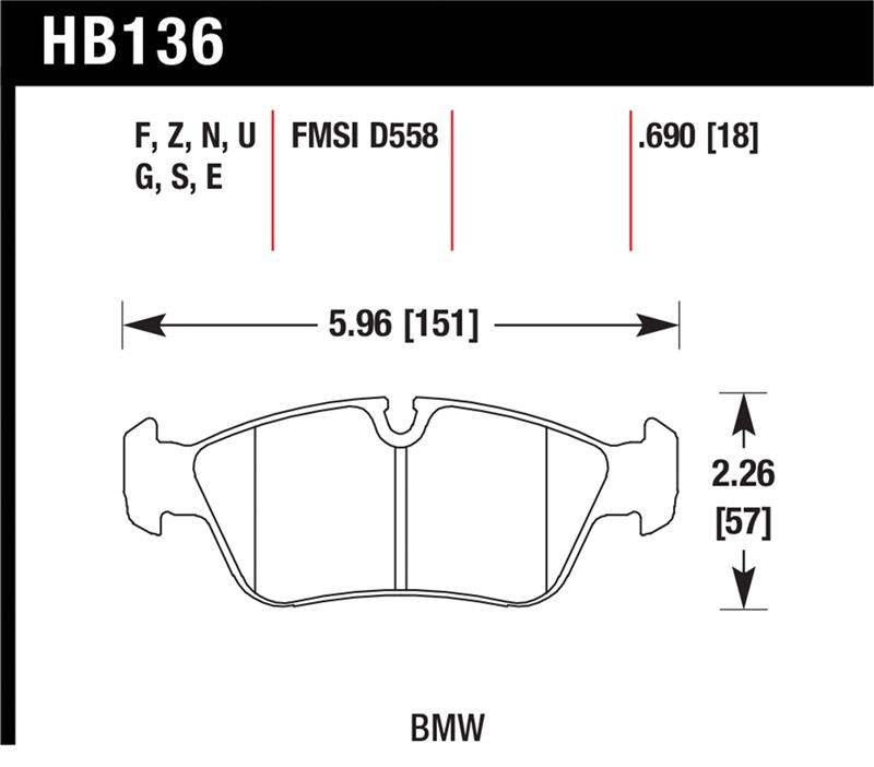 Hawk Performance Hawk BMW 318i/318iC/318iS/318Ti/325Ci/325i/325iS/325Xi/328Ci/328iC/328iS/Z3 HT-10 Race Frt Brk Pads