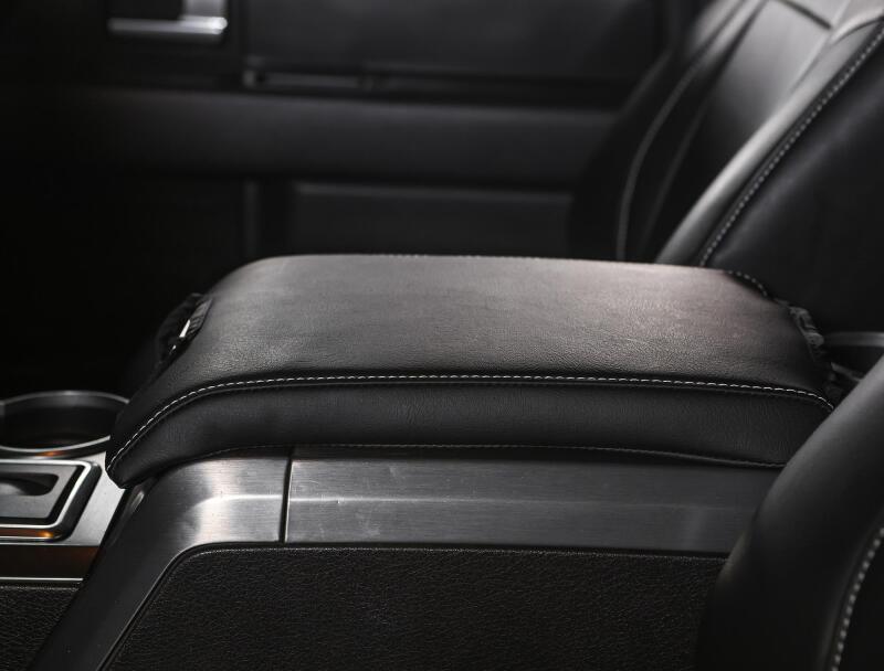 PRP Seats PRP 10-14 Ford Raptor  Center Console Cover- Black with Silver Stitch
