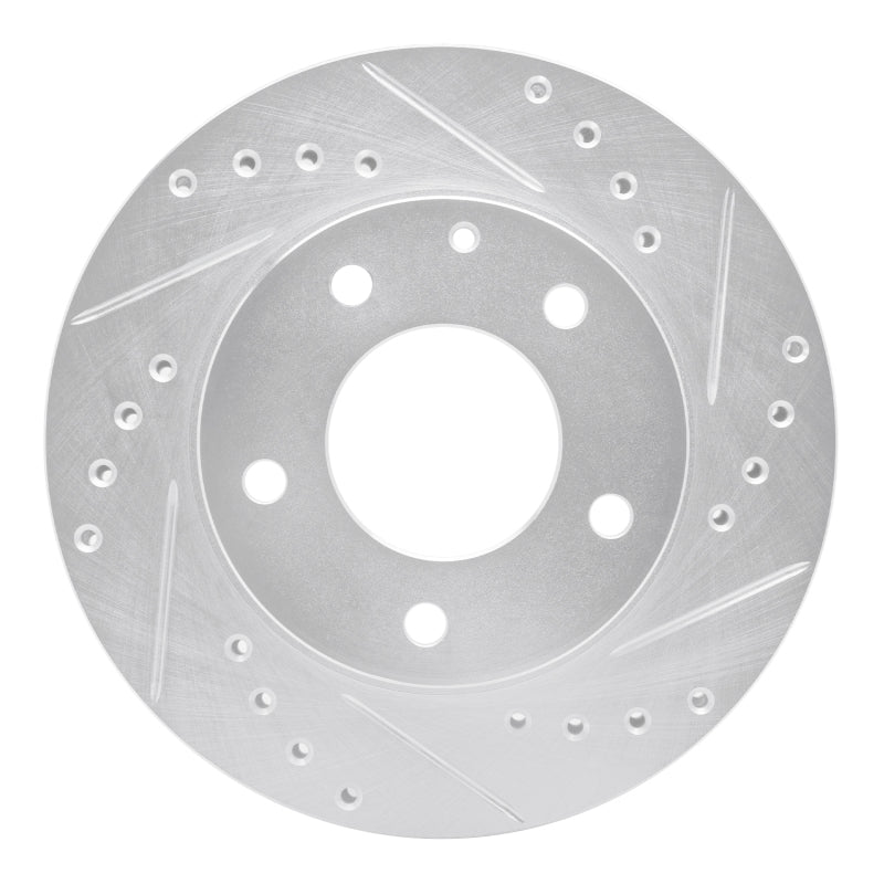 R1 Concepts R1 93-03 Ford Probe Front Right Drilled & Slotted Silver Brake Rotor
