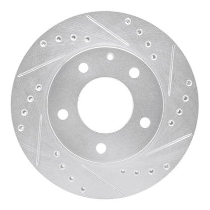 R1 Concepts R1 93-03 Ford Probe Front Right Drilled & Slotted Silver Brake Rotor