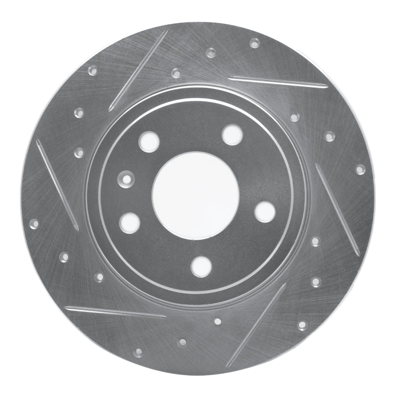 R1 Concepts R1 00-09 Audi A4 Quattro Rear Left Drilled & Slotted Silver Brake Rotor