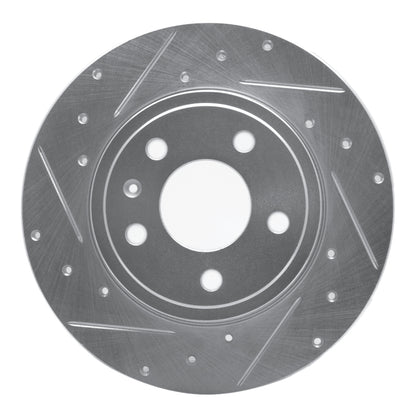 R1 Concepts R1 00-09 Audi A4 Quattro Rear Left Drilled & Slotted Silver Brake Rotor