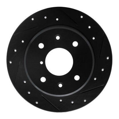 R1 Concepts R1 86-88 Mazda RX-7 Rear Right Drilled & Slotted Black Brake Rotor