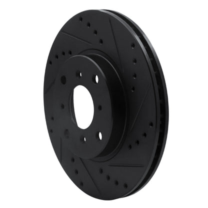 R1 Concepts R1 92-96 Honda Prelude Front Right Drilled & Slotted Black Brake Rotor
