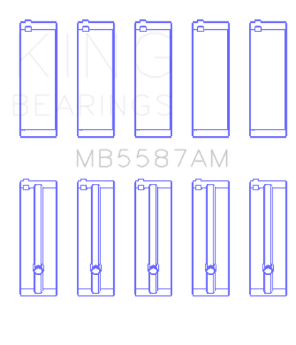 King Engine Bearings 92-95 Suzuki Sidekick G15A/G16A/G16B Crankshaft Main Bearings - 5 Pairs in Set
