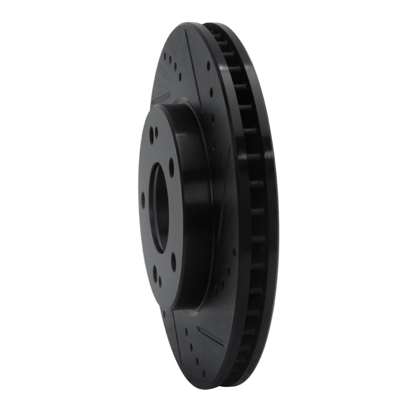 R1 Concepts R1 00-24 Chrysler SEBRING Front Right Drilled & Slotted Black Brake Rotor