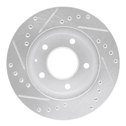 R1 Concepts R1 93-03 Ford Probe Front Right Drilled & Slotted Silver Brake Rotor
