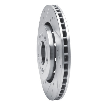 R1 Concepts R1 00-06 Audi TT Quattro Rear Left Drilled & Slotted Silver Brake Rotor