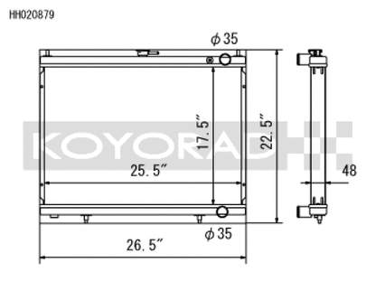 Koyo 1998-Aug 2000 Nissan Skyline GT-R R34 2.6L Turbo Radiator