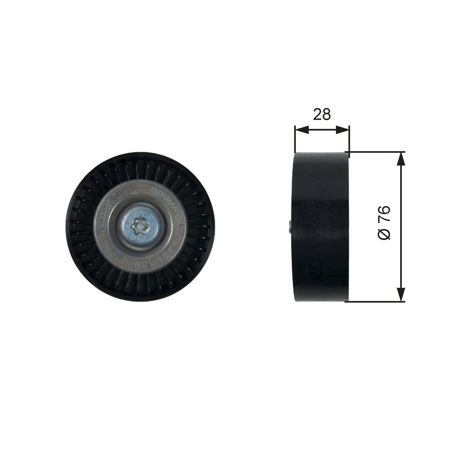 GATES GATT36423 V-Ribbed Belt Deflection/Guide Pulley