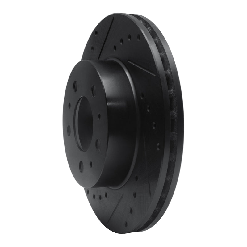 R1 Concepts R1 95-97 Ford Crown Victoria Front Left Drilled & Slotted Black Brake Rotor