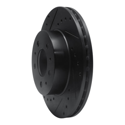 R1 Concepts R1 95-97 Ford Crown Victoria Front Left Drilled & Slotted Black Brake Rotor