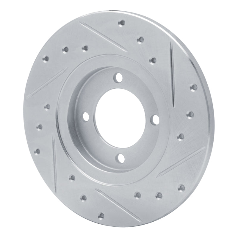 R1 Concepts R1 80-83 Toyota Corolla (US/Canada) Front Left Drilled & Slotted Silver Brake Rotor