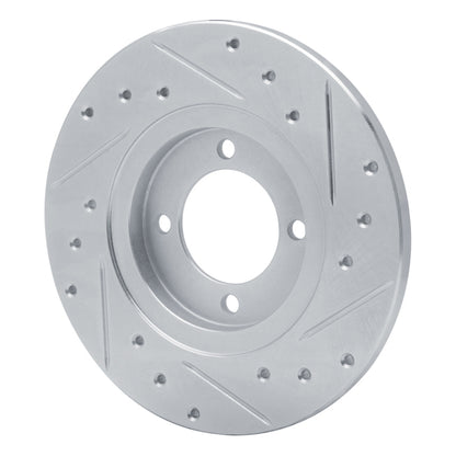 R1 Concepts R1 80-83 Toyota Corolla (US/Canada) Front Left Drilled & Slotted Silver Brake Rotor