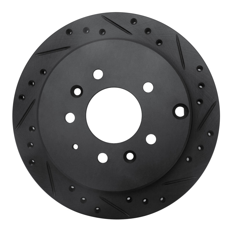 R1 Concepts R1 92-06 Mazda 929 Rear Right Drilled & Slotted Black Brake Rotor