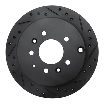 R1 Concepts R1 92-06 Mazda 929 Rear Right Drilled & Slotted Black Brake Rotor