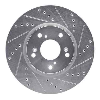R1 Concepts R1 13-22 Honda Accord Sedan Front Right Drilled & Slotted Silver Brake Rotor