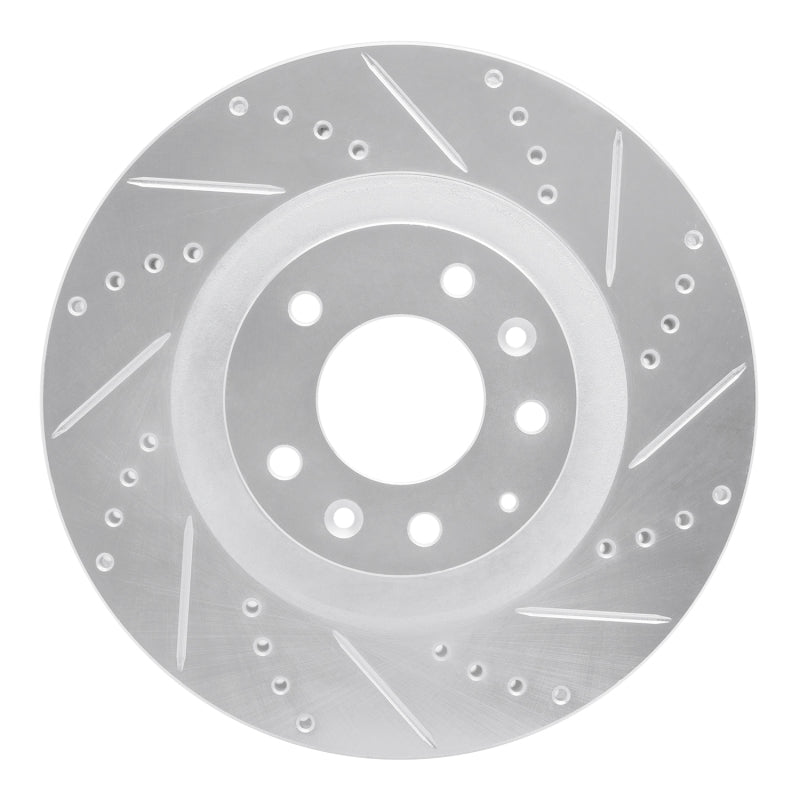 R1 Concepts R1 07-15 Mazda CX-9 Front Right Drilled & Slotted Silver Brake Rotor