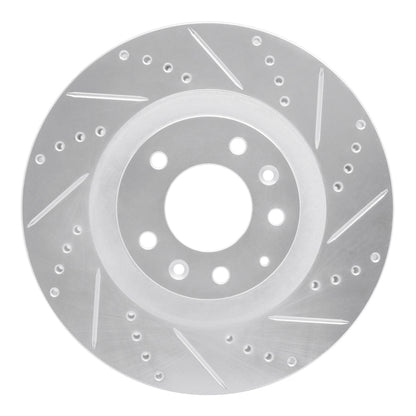 R1 Concepts R1 07-15 Mazda CX-9 Front Right Drilled & Slotted Silver Brake Rotor