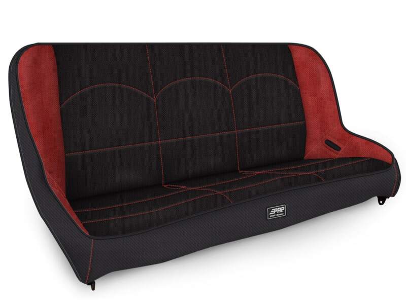 PRP Seats PRP Jeep TJ/LJ/JK Low Back Rear Bench - Black/Red