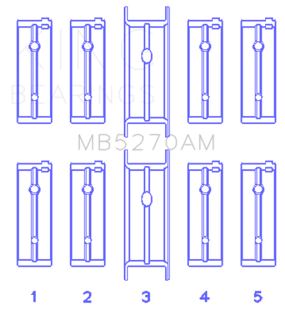 King Engine Bearings King Chrysler 148/148 Turbo DOHC 16V / Jeep 148 DOHC 16V (Size +0.25mm) Main Bearing Set