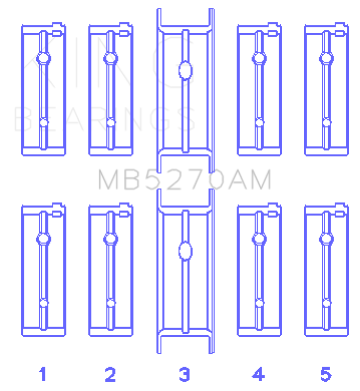 King Engine Bearings King Chrysler 148/148 Turbo DOHC 16V / Jeep 148 DOHC 16V (Size +0.5mm) Main Bearing Set