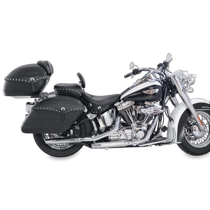 Mustang Motorcycle Mustang 06-17 Harley Softail Wide Tire (200mm) Wide Touring Recessed Passenger Seat w/Studs - Black